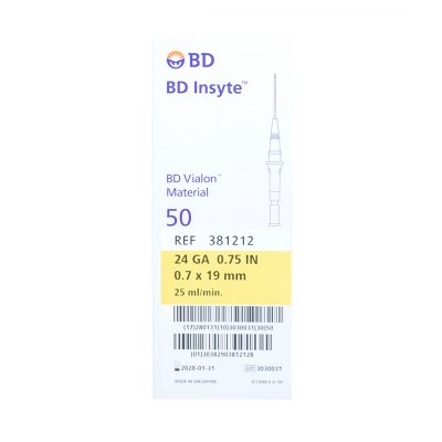 BD I.V. Catheter 24G x 0.75” 50 Pieces